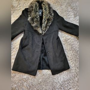Nordstrom's UA Utex Design Black Faux Fur Shearling Coat M